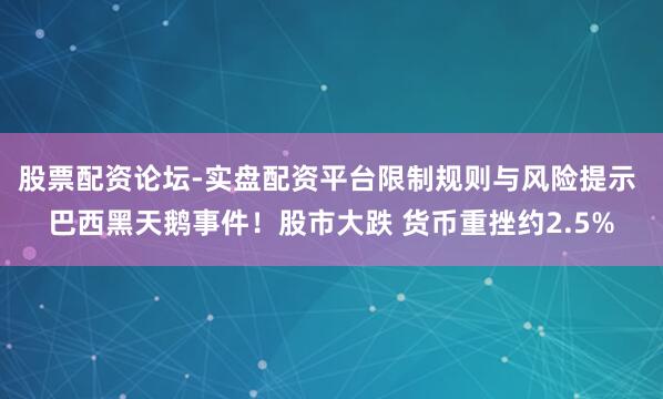 股票配资论坛-实盘配资平台限制规则与风险提示 巴西黑天鹅事件！股市大跌 货币重挫约2.5%