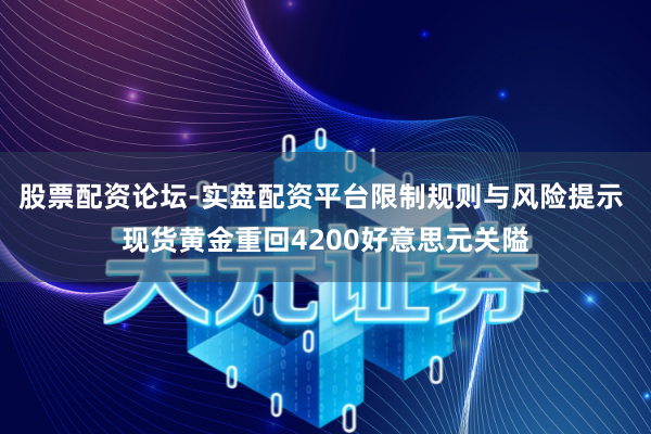 股票配资论坛-实盘配资平台限制规则与风险提示 现货黄金重回4200好意思元关隘